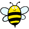 Happy Bee Stripe Art
