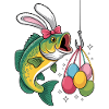 Easter Bunny Fishing Cartoon