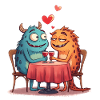 Cartoon Monster Date – Scary Halloween Couple