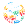 Fleckiger bunter Punkt Mosaik Globus