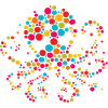 Fleckiges buntes Punkt-Oktopus-Mosaik