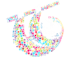 Spotty Rainbow Dotted Sloth Mosaic