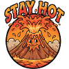 Restez chaud volcan dessin animé