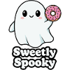 Cute Haunted Ghost with Donut