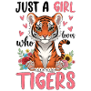 Mädchen Tiger mit Blumenherz