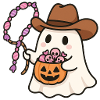 Ghost Cowboy Halloween Candy Bucket