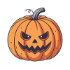 Pumpkin Demon Halloween Cartoon