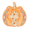 Flower pumpkin with gingham ribbon