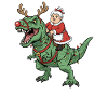 La mère Noël chevauche un T-Rex Funny Christmas Dino Sow