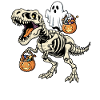 Fantôme équitation squelette T-Rex Halloween dinosauri