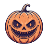Evil pumpkin with a sinister smile