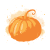 Bright stylized orange pumpkin
