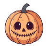 Pumpkin Skull Cartoon