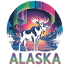 Alaska T-Shirt – Moose & Northern Lights