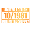 44e anniversaire Édition Limitée - ꝏ Approvisionnement 10/1981