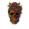 Galactic Skull with Roses Halloween