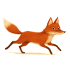 Laufender roter Fuchs