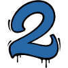 Graffiti Number 2 Blue