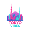 Tokyo Vibes Neon Skyline Silhuett Ljusa färger