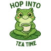 Frog Tea Time Matcha Illustration Design