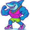 Neonhai Muskelheld im Tanktop