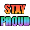 Stay Proud Gradient Text Design