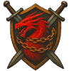 Red Dragon on Shield with Chains