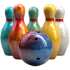 Bunte Bowlingszene Muster
