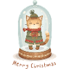 Snow Globe Cat – Merry Christmas