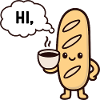 Warm Mascot Coffee Baguette