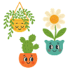 Cheerful Potted Plants Trio