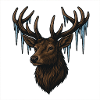 Icy Deer Head