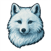 Blue wolf face illustration