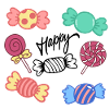 Candy Circle Icons Collection