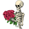 Skeleton with roses