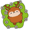 Merry deer among daisies