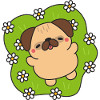 Happy Flowering Pug