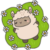 Flowering lamb dancing among daisies