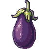 Retro Pixel Eggplant Illustration