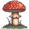 Pixel Mushroom Neon Retro