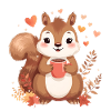 Écureuil d’automne au chocolat chaud
