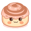 Kawaii cinnamon roll with happy face