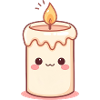 Kawaii candle with friendly face