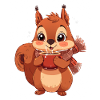 Winter Squirrel with Mug
