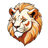 Lion Head Cartoon Golden Mane