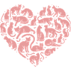 Cat Heart Silhouette Pink