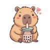 Beaver Bubble Tea Charm