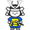 Kawaii Samurai Child in Yellow Blue