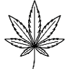 Line Art Cannabis Leaf
