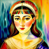 Vibrant Rainbow Woman Portrait